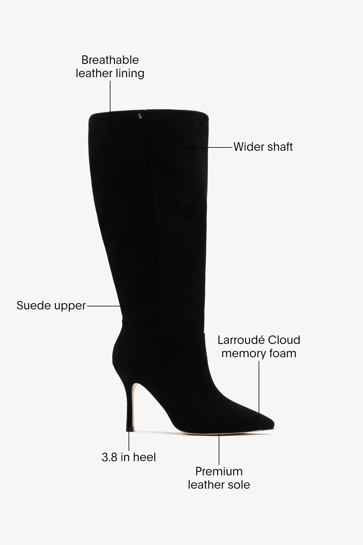 Kate Wide Boot Black Suede
