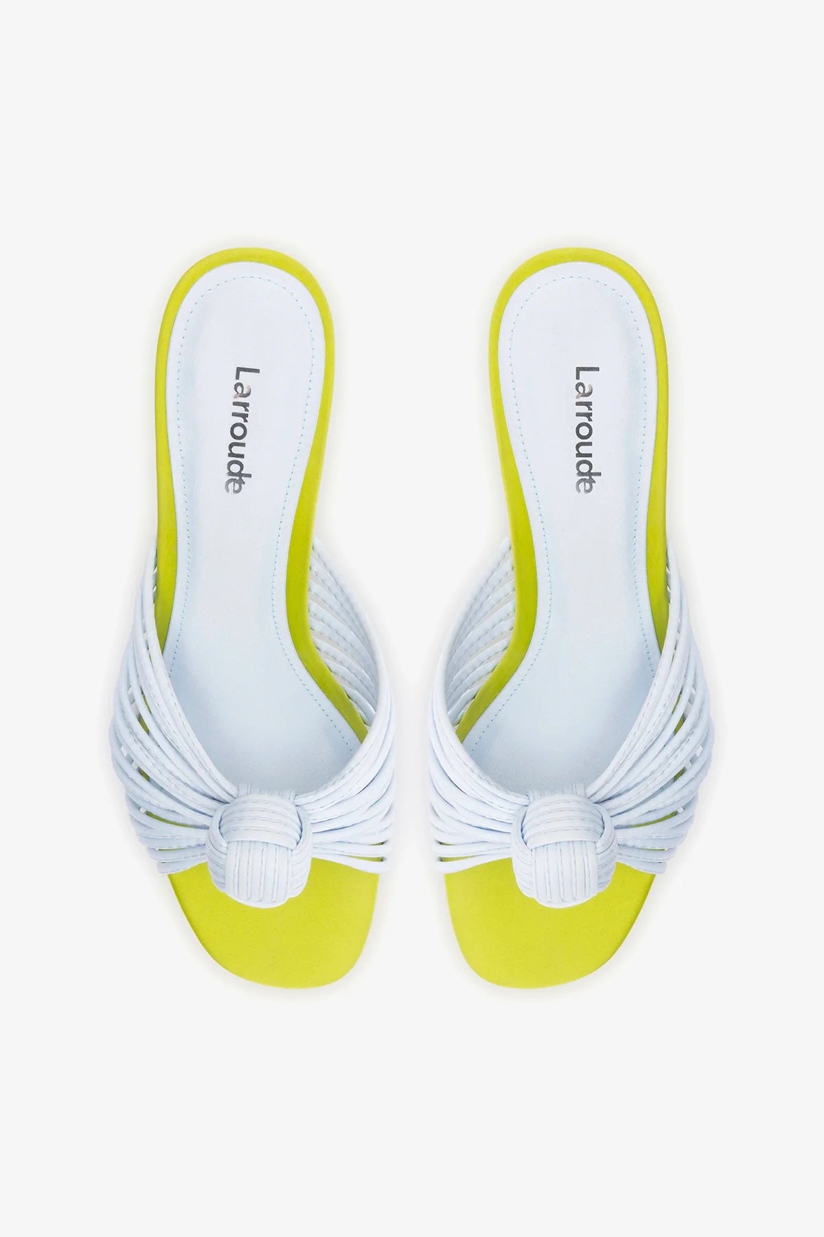 Valerie Mule Powder Blue and Green Satin