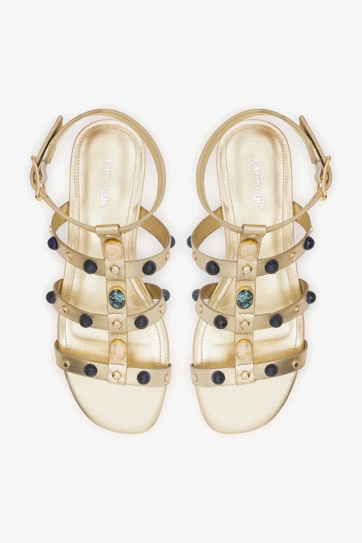 Amalfi Flat Sandal Platina Leather
