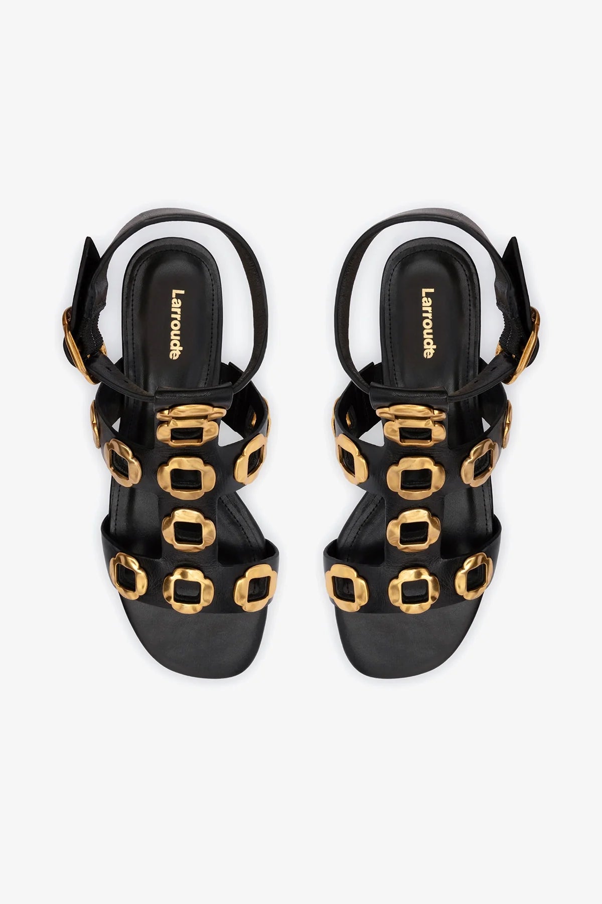 Milan Gladiator Flat In Black Leather