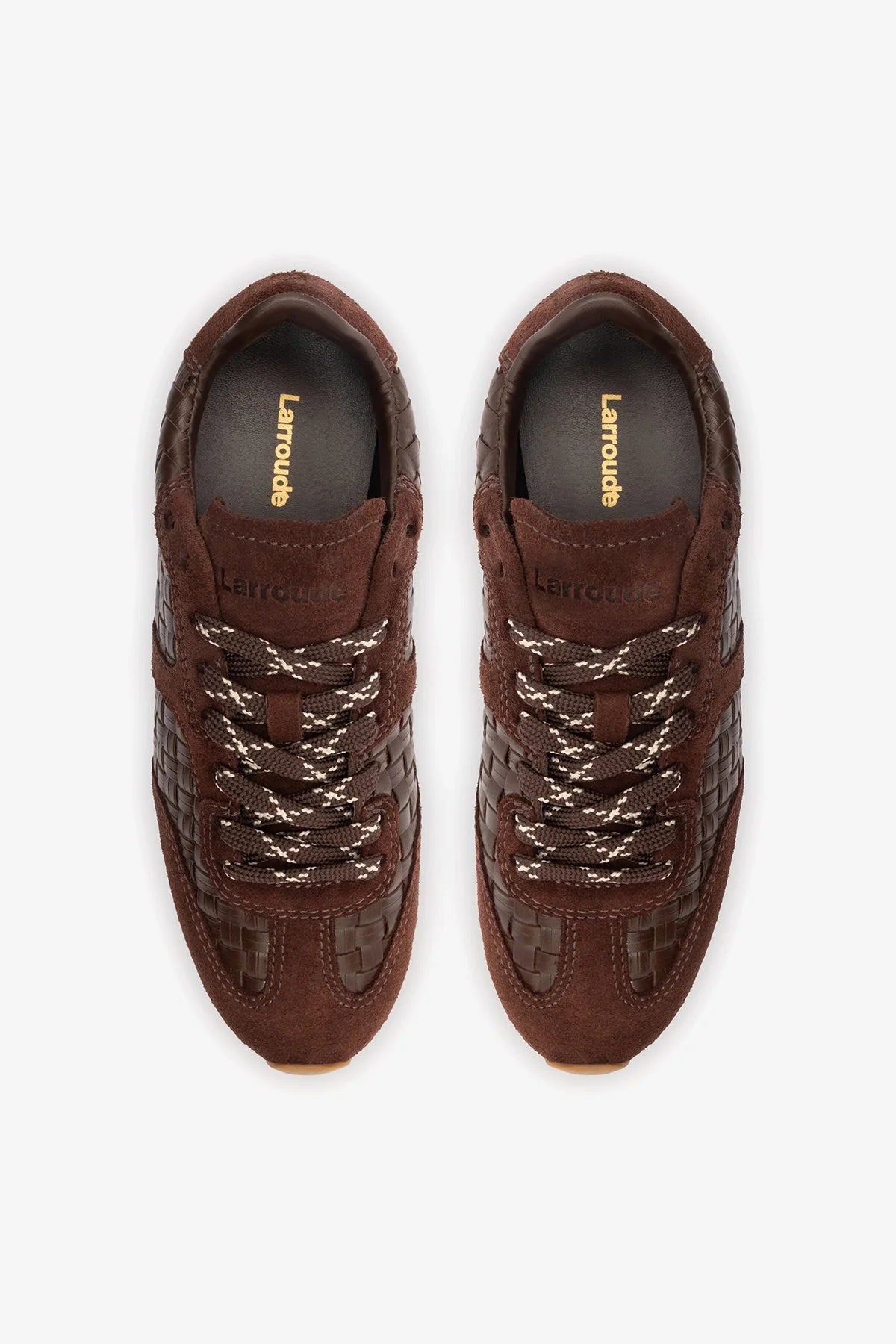 Stella Macrame Sneaker In Brown Leather and Suede