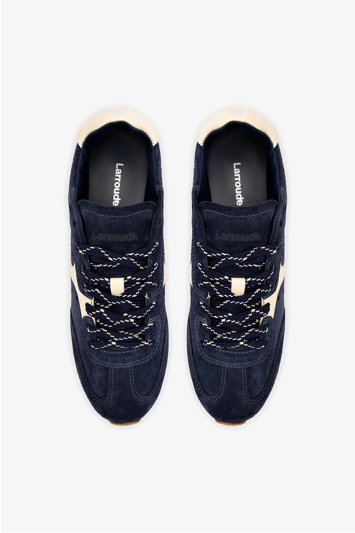 Stella Sneaker In Navy Suede and Ivory Leather