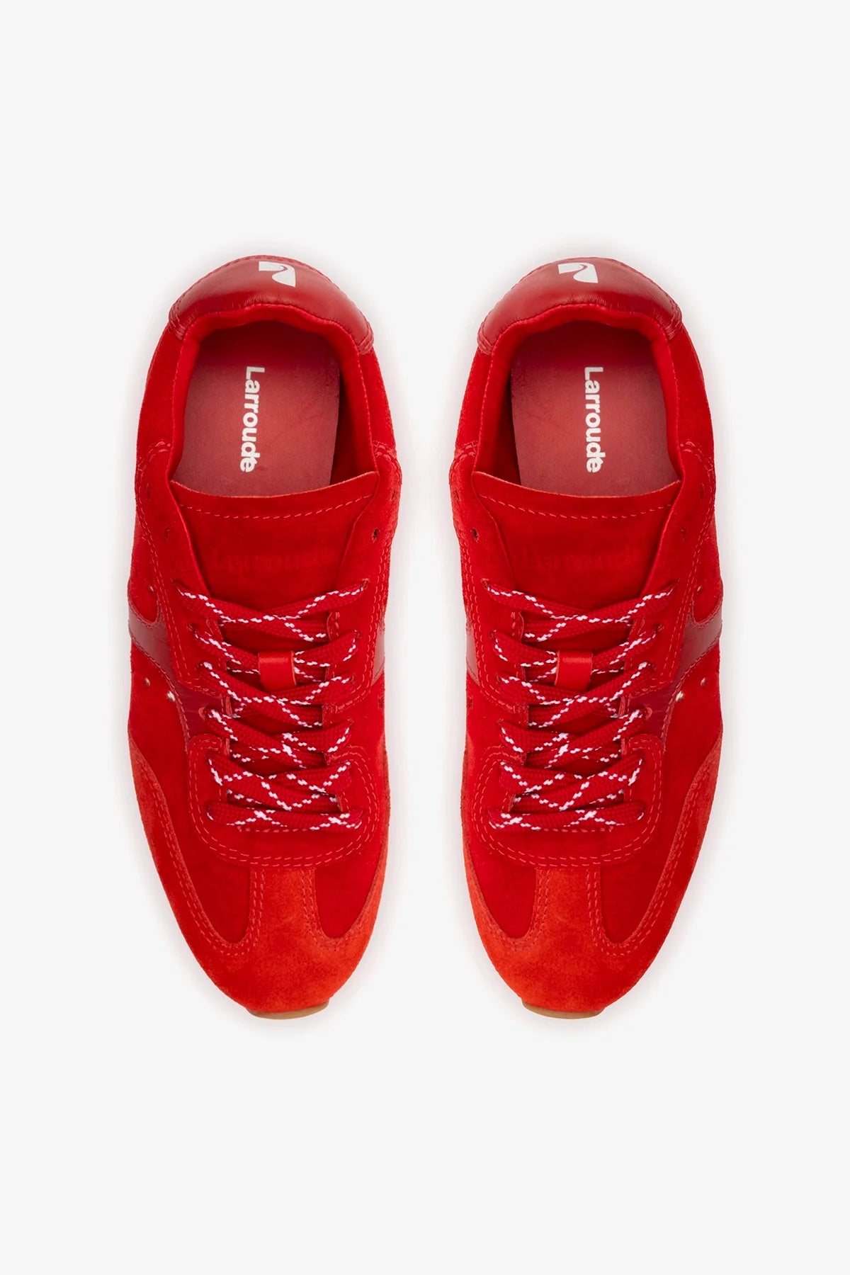 Stella Sneaker In Scarlet Suede and Blood Red Leather