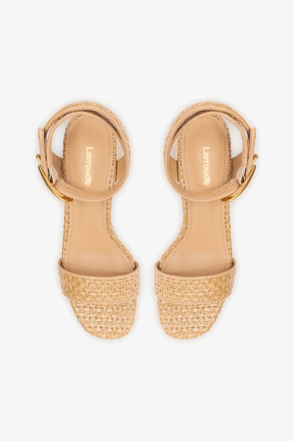 Dolly Verona Low Sandal In Natural Raffia and Beige Leather
