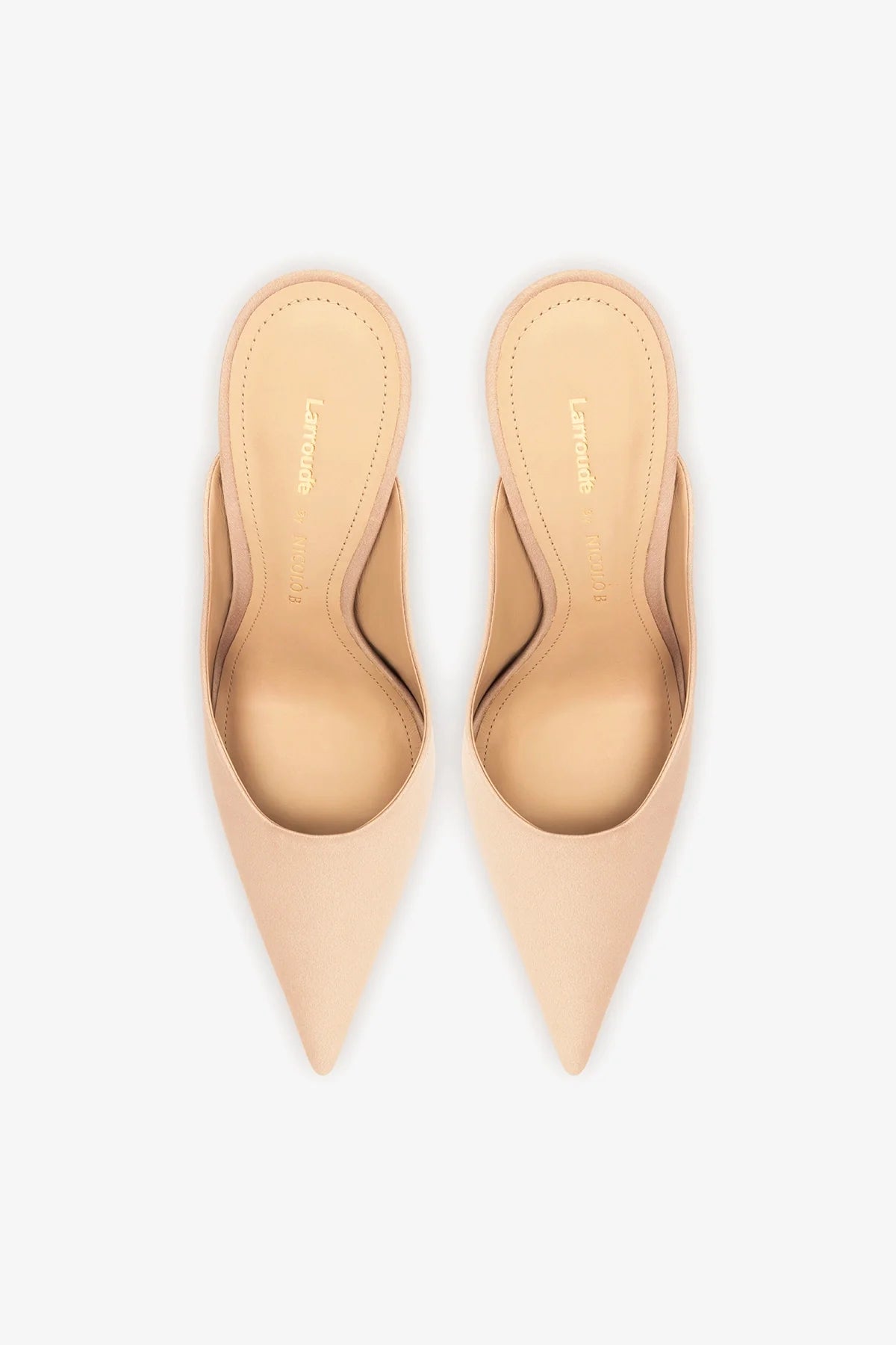 Larroudé x Nicolò B.: Inna Mule Sand Satin