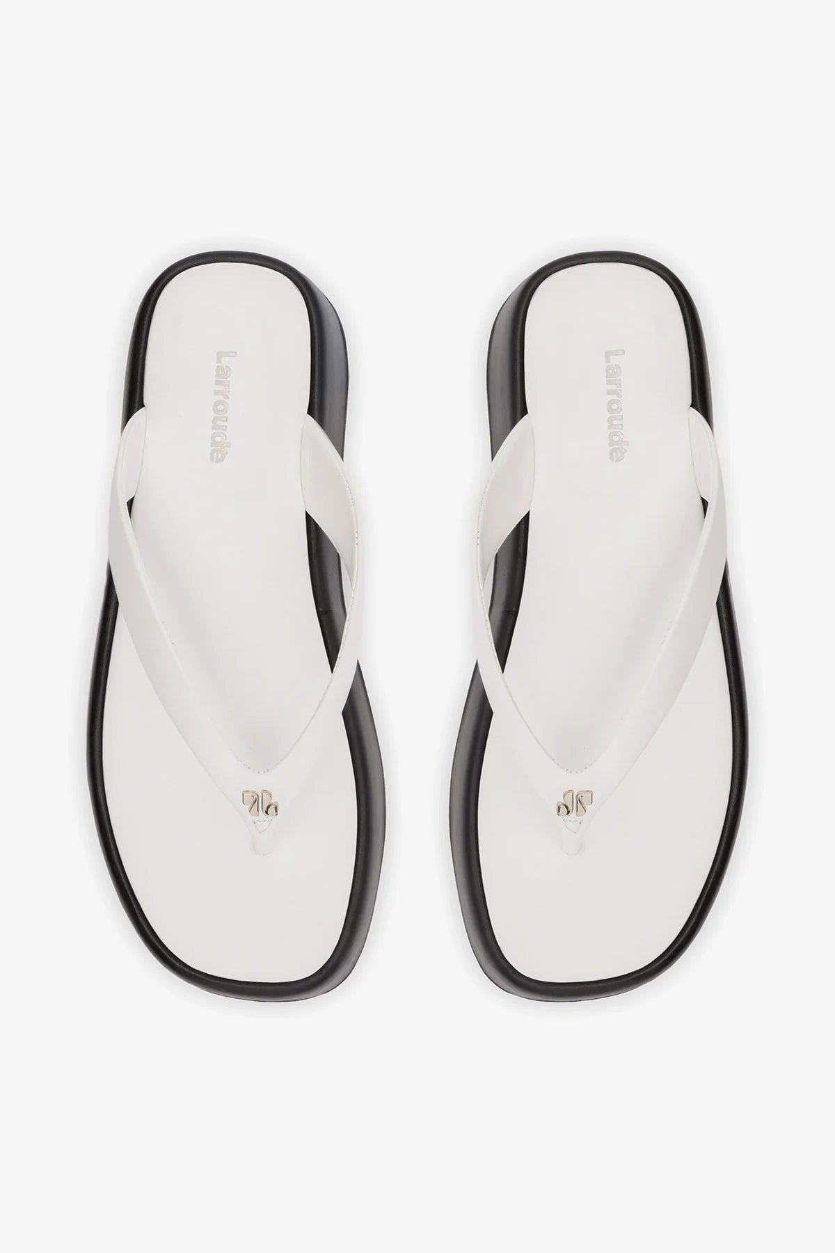 Roxy Thong Sandal Black and White Leather