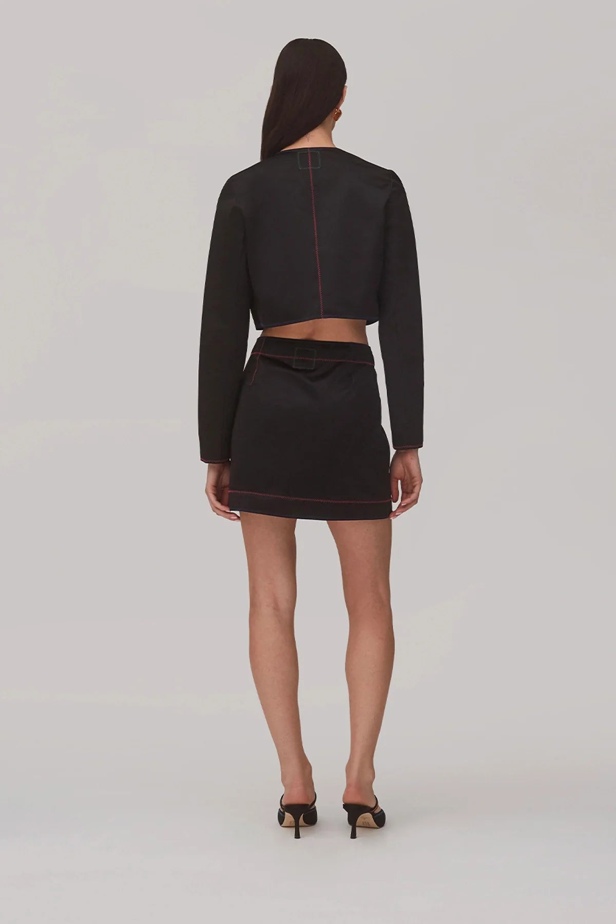 Marina Mini Skirt In Black Satin