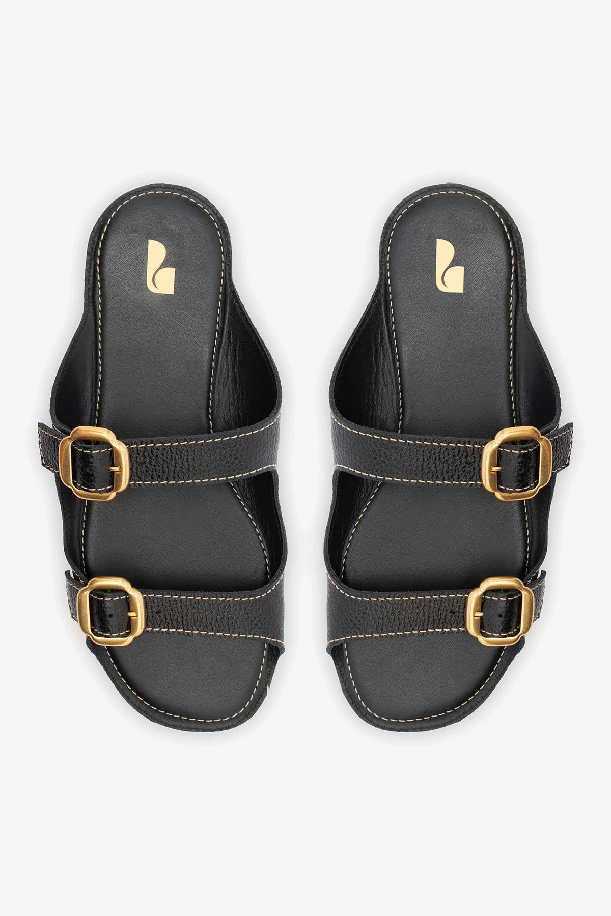 Amalfi Flat Black Leather