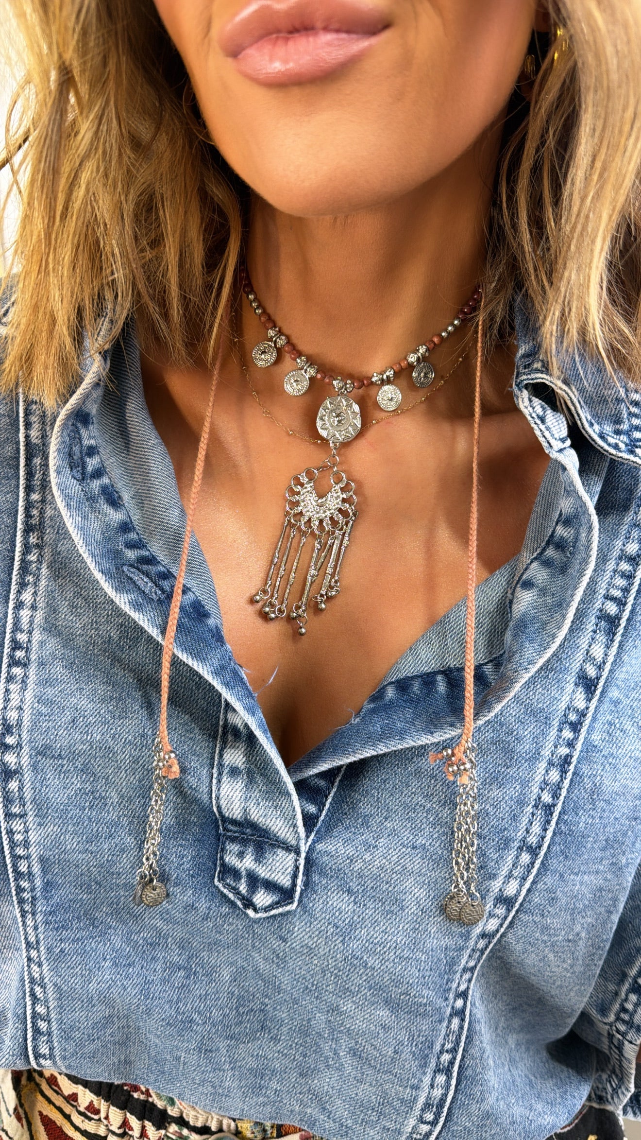 The Rusted Bloom Necklace, Silver