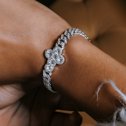Diamond Prong Rounded Cross Bracelet