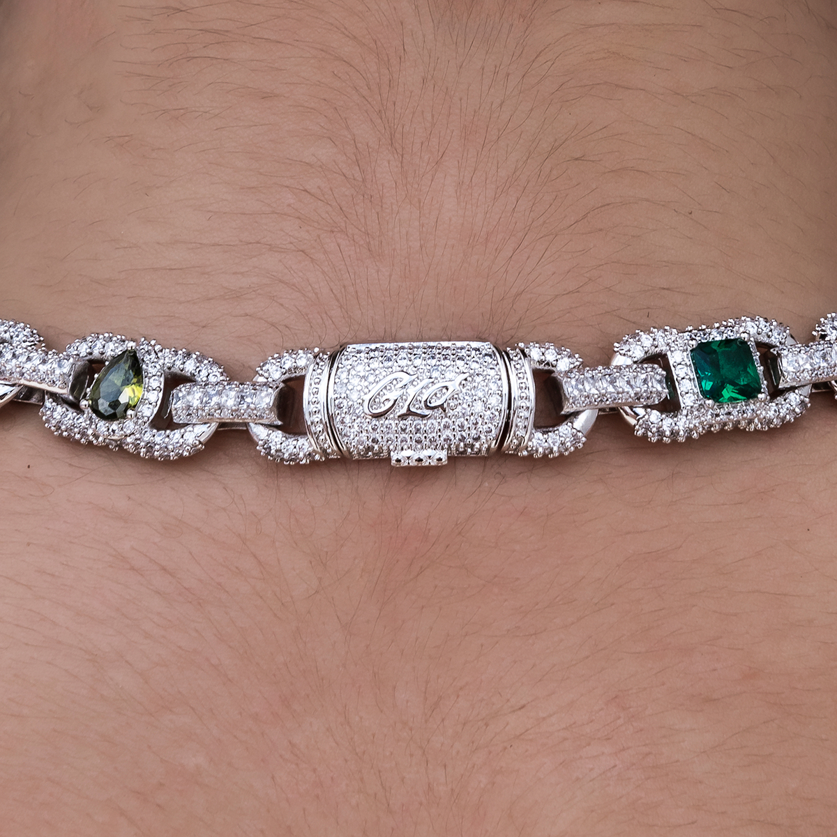 Diamond Multicolor Cluster Mariner Necklace + Bracelet Bundle in White Gold