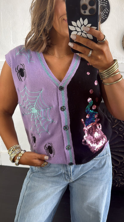 Sweet & Spooky Sweater Vest, Black