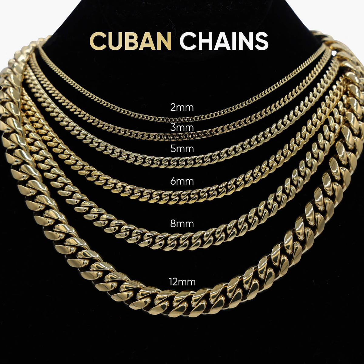 Diamond Prong Cuban Chain in White Gold - 8.5mm