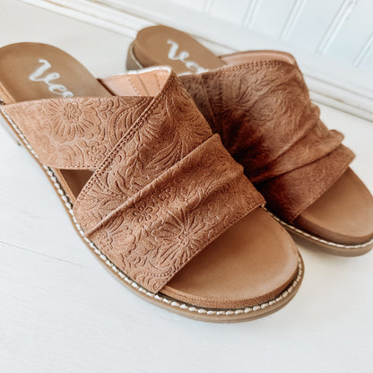 Jolene Tooled Sandal - Tan