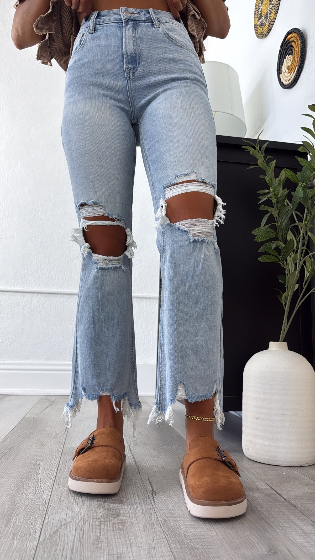 Stevie Straight Leg Jean, Light Wash RISEN