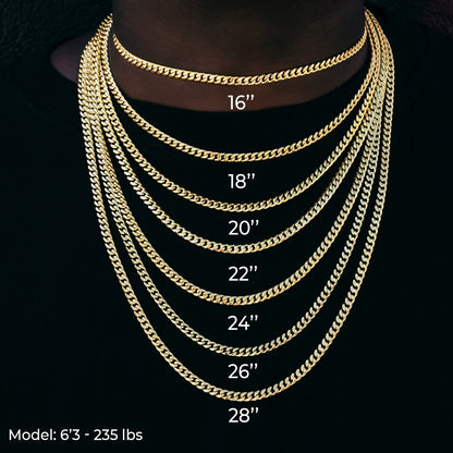 Diamond Baguette Cuban Chain in White Gold- 12mm