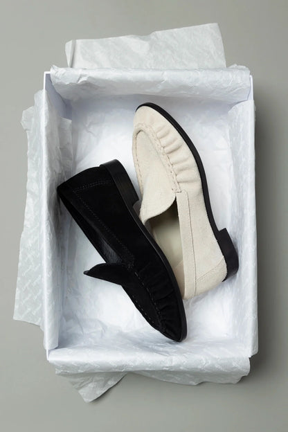 Margaux Loafer In Mushroom Grey Suede