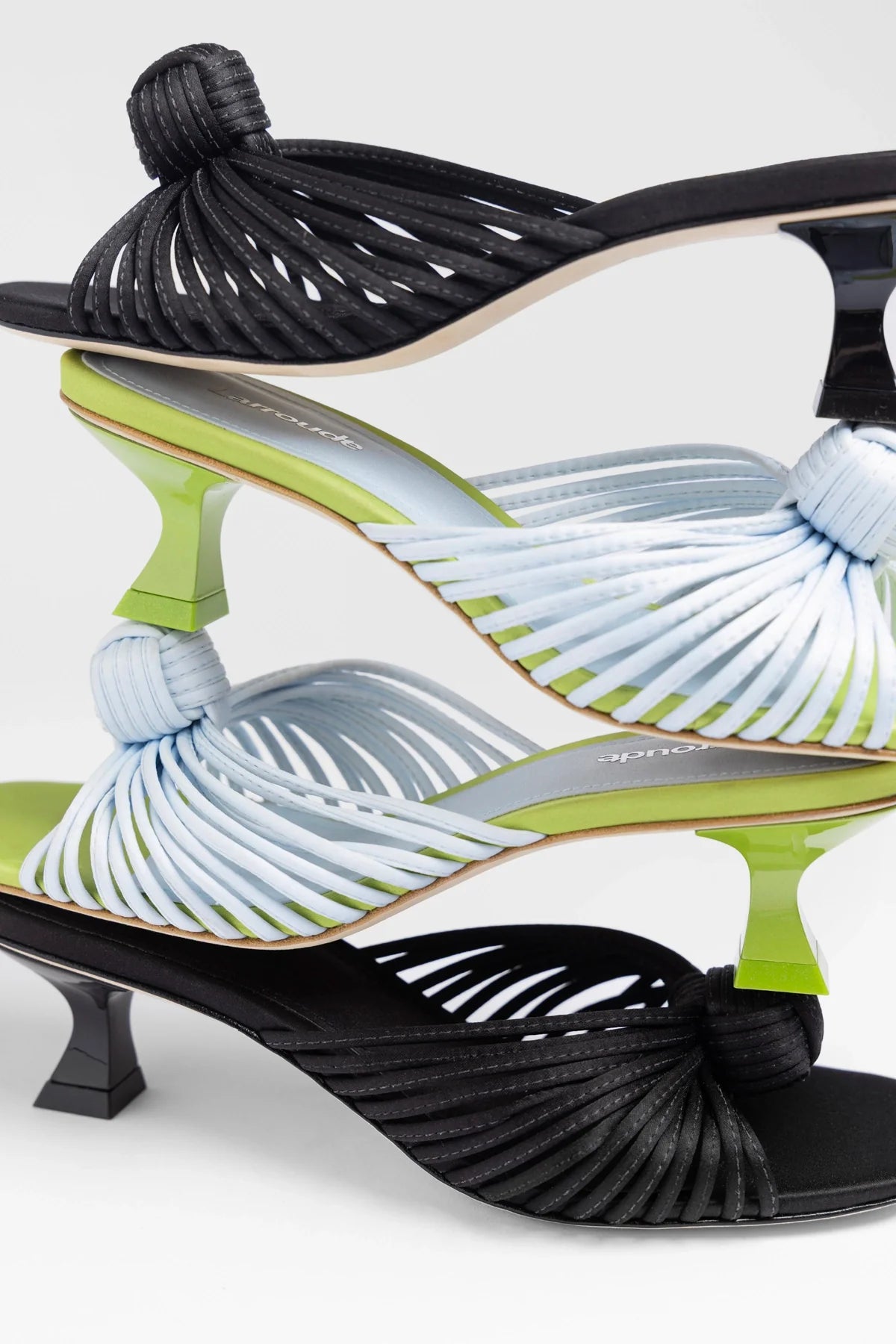 Valerie Mule Powder Blue and Green Satin