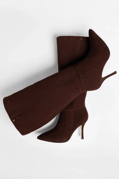 Kate Wide Boot Brown Suede