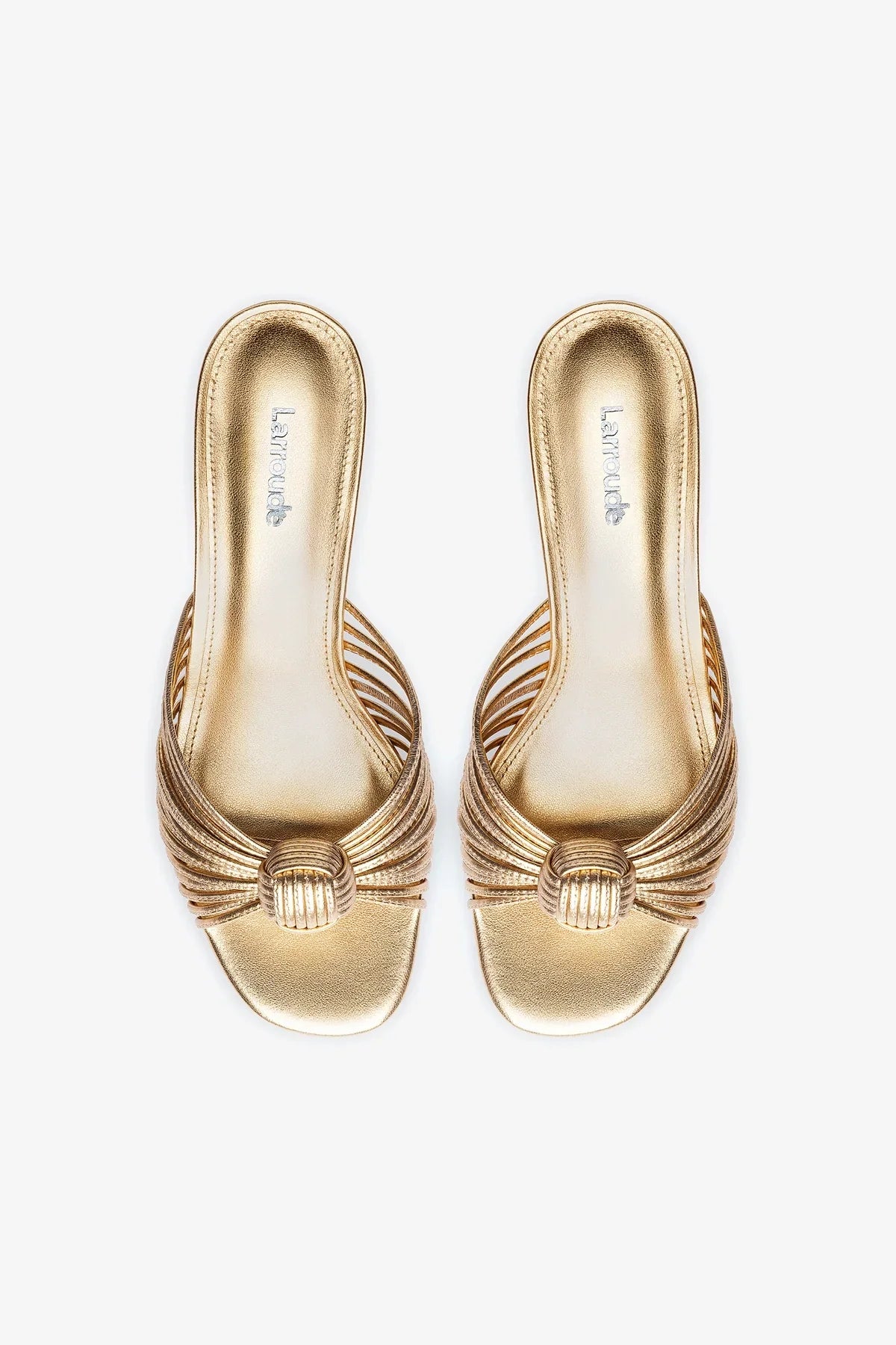 Valerie Mule In Gold Metallic Leather