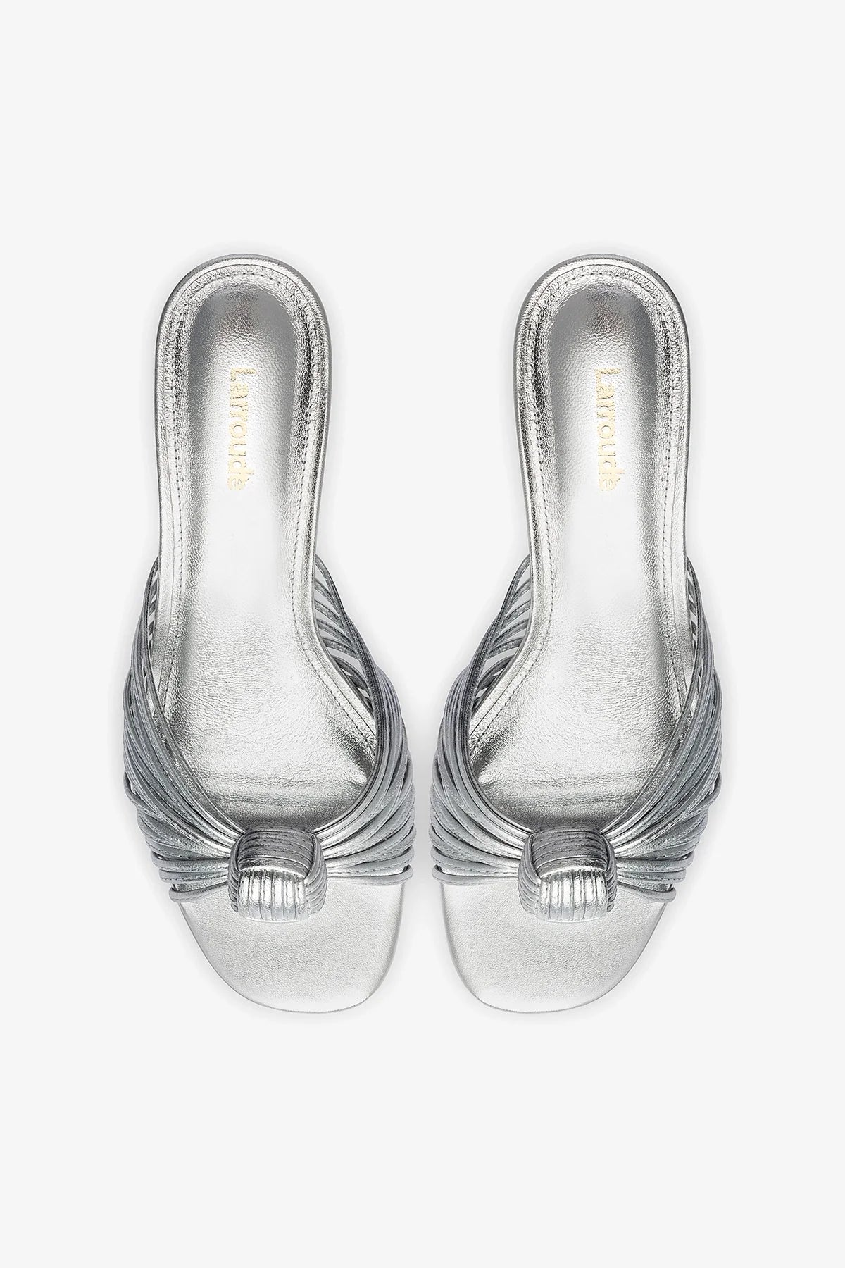 Valerie Mule In Silver Metallic Leather