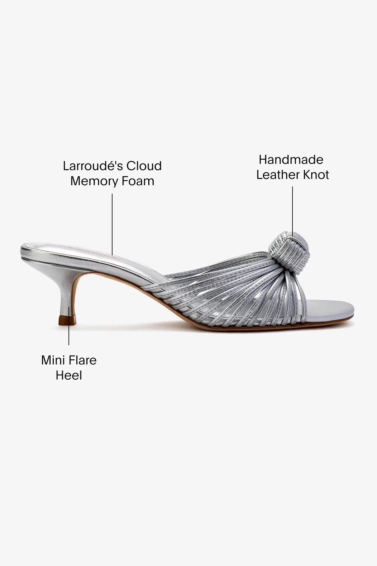 Valerie Mule In Silver Metallic Leather