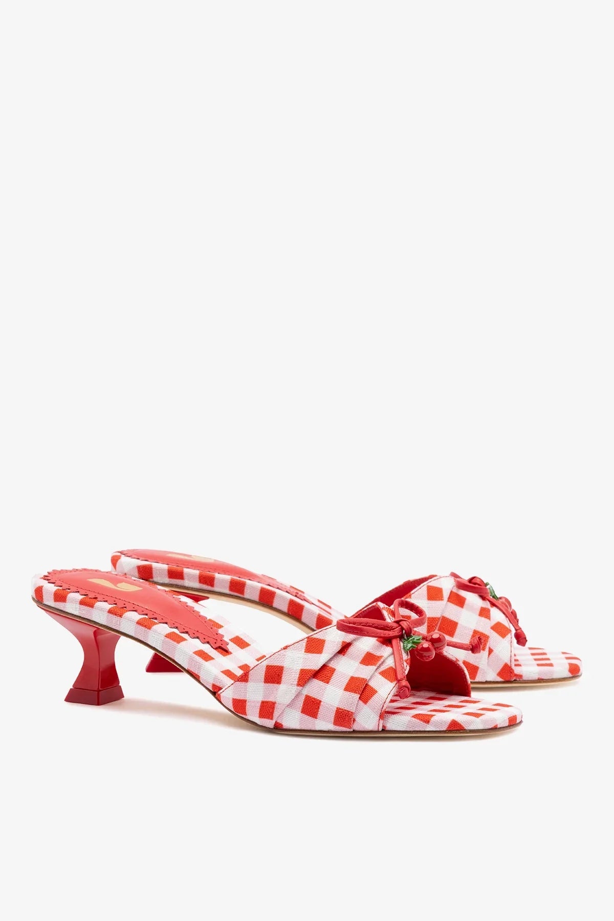 Bardot Mule Scarlet Printed Fabric