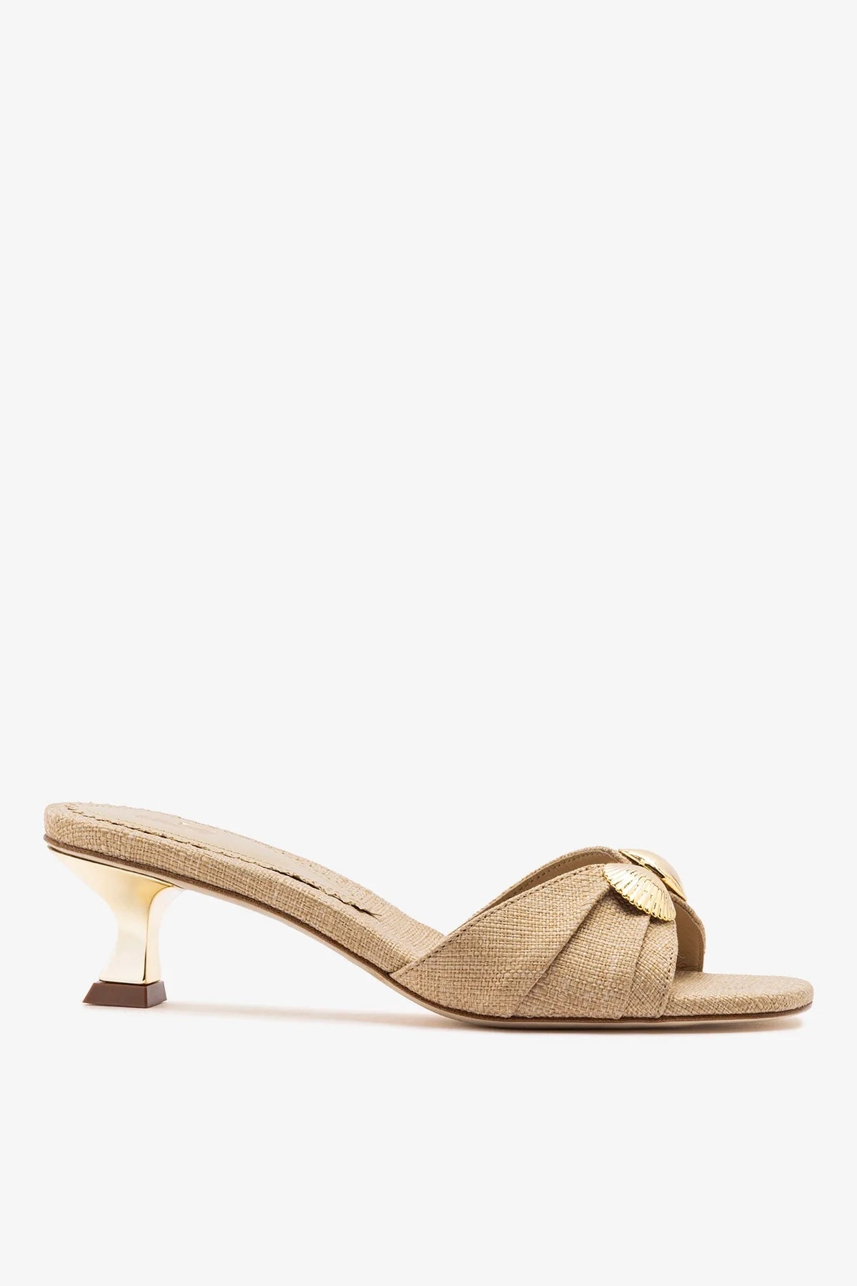 Coquile Mule Beige Raffia