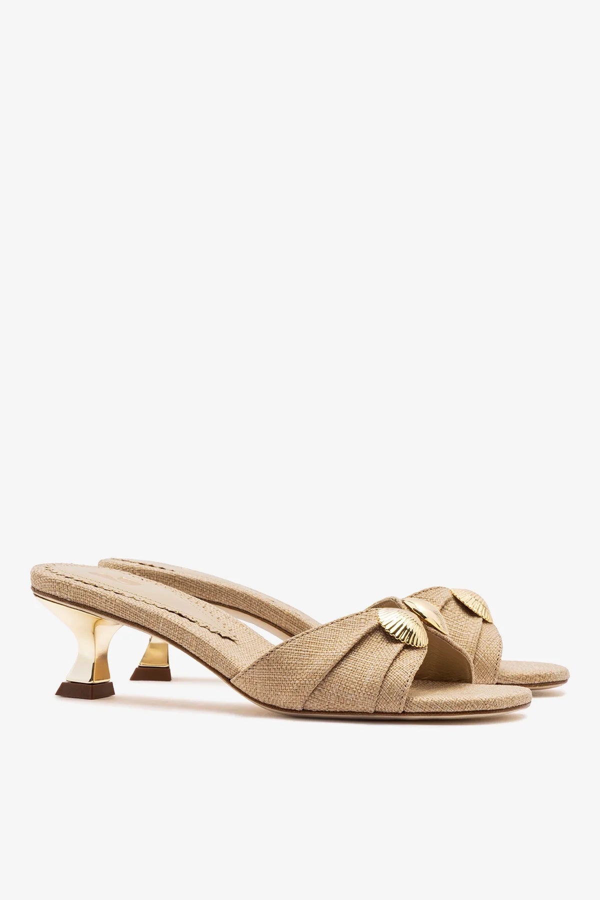 Coquile Mule Beige Raffia