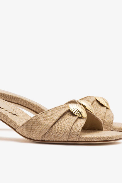 Coquile Mule Beige Raffia