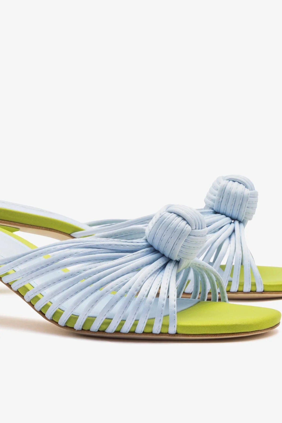 Valerie Mule Powder Blue and Green Satin