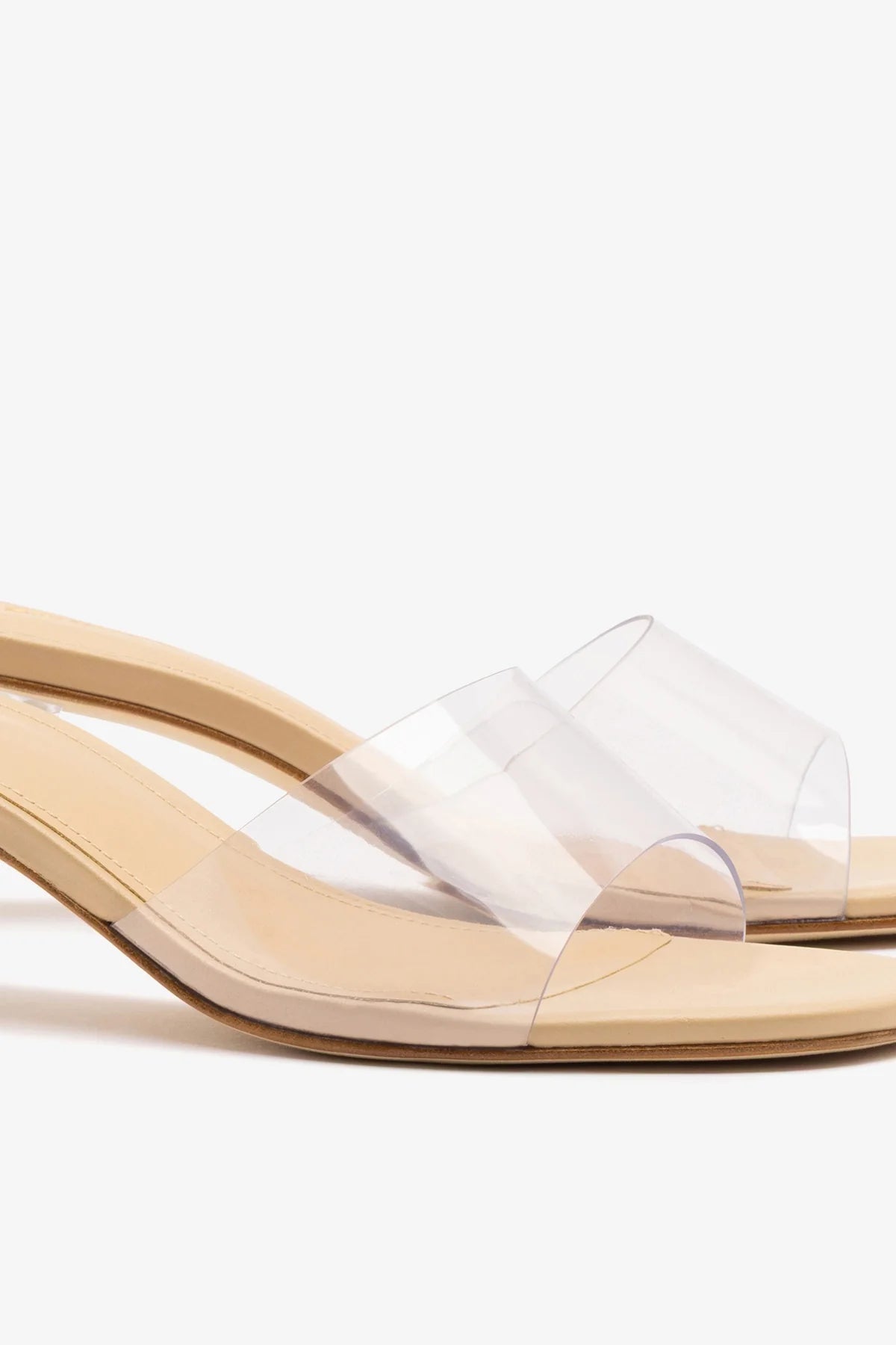 Vivi Lucite Clear Mule Sand Leather