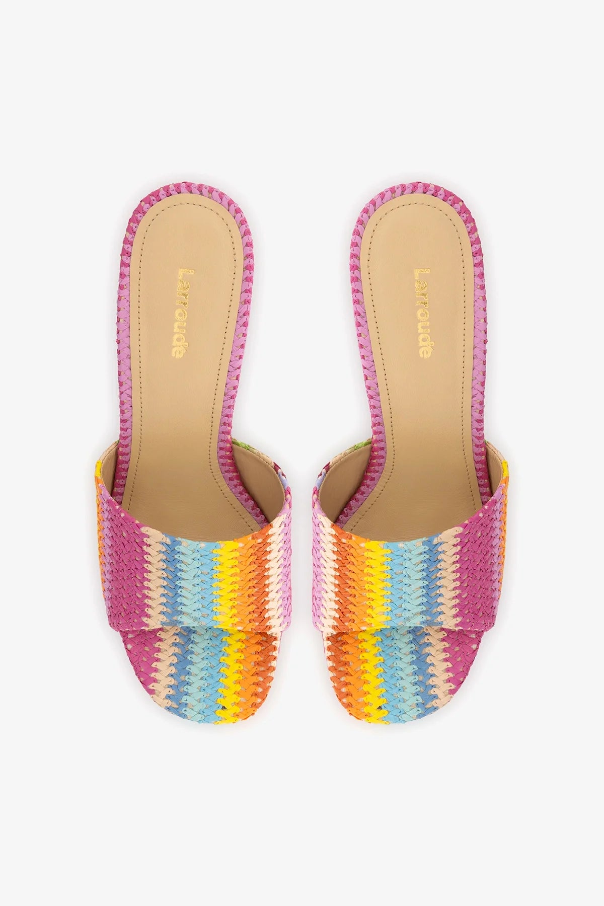 Dolly Mule Rainbow Raffia