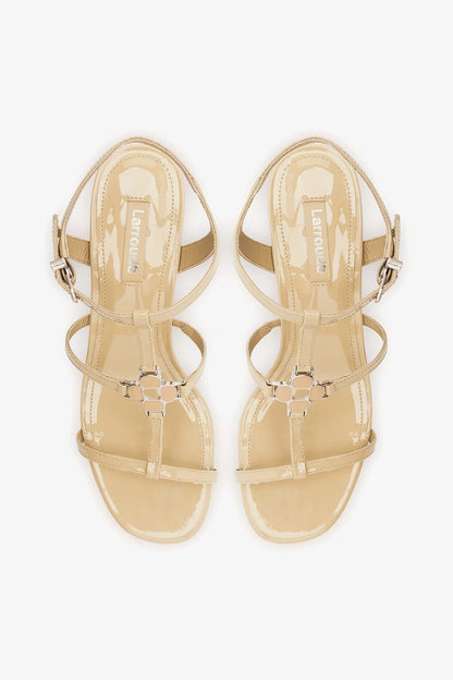 Hana Block Sandal Sand Patent Leather