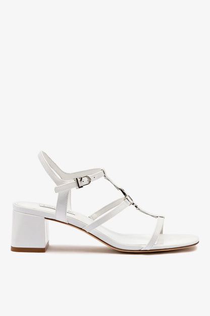 Hana Block In White Patent Leather