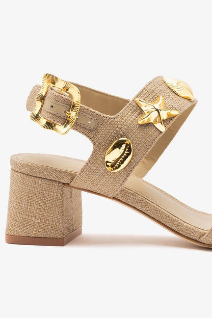 Madison Block Sandal Beige Raffia