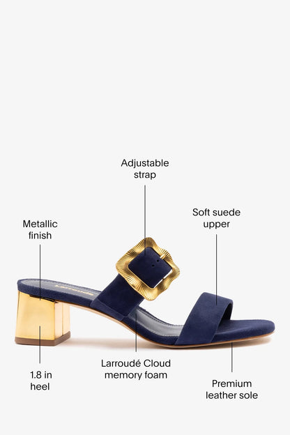 Maria Sandal Navy Suede