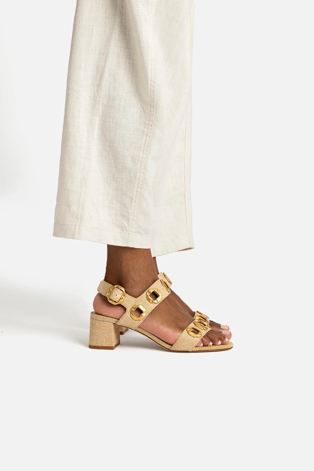 Milan Sandal In Beige Raffia