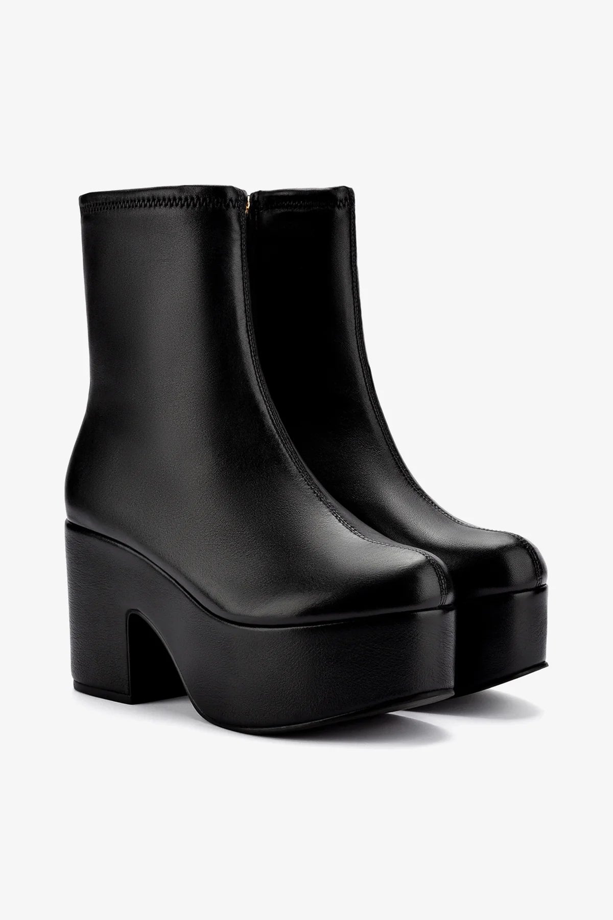 Miso Platform Boot In Black Stretch Leather