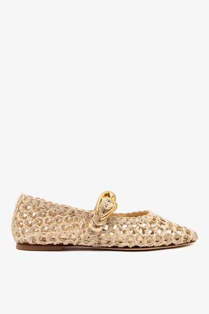 Verona Macrame In Beige Embroidered Raffia