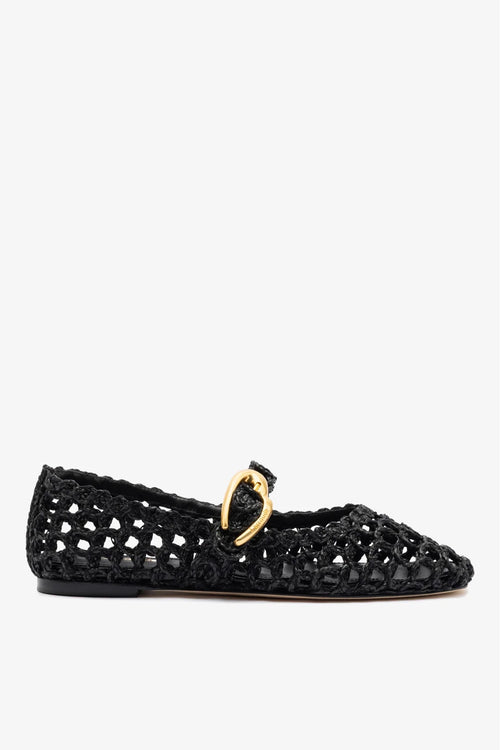 Verona Macrame In Black Embroidered Raffia