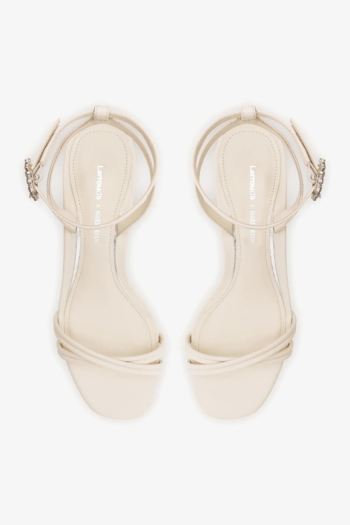 Larroudé x Markarian: Mini Annie Sandal Ivory Leather