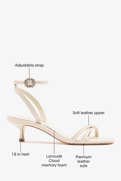Larroudé x Markarian: Mini Annie Sandal Ivory Leather