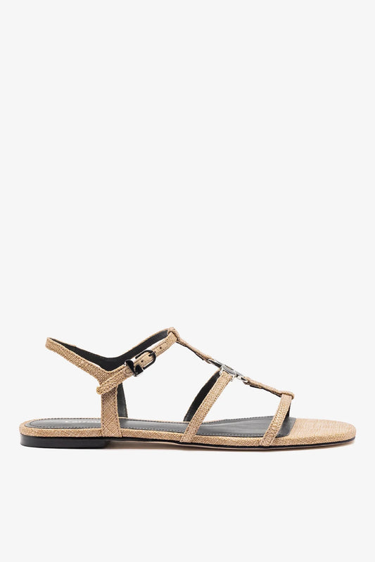 Hana Flat Sandal Beige Raffia