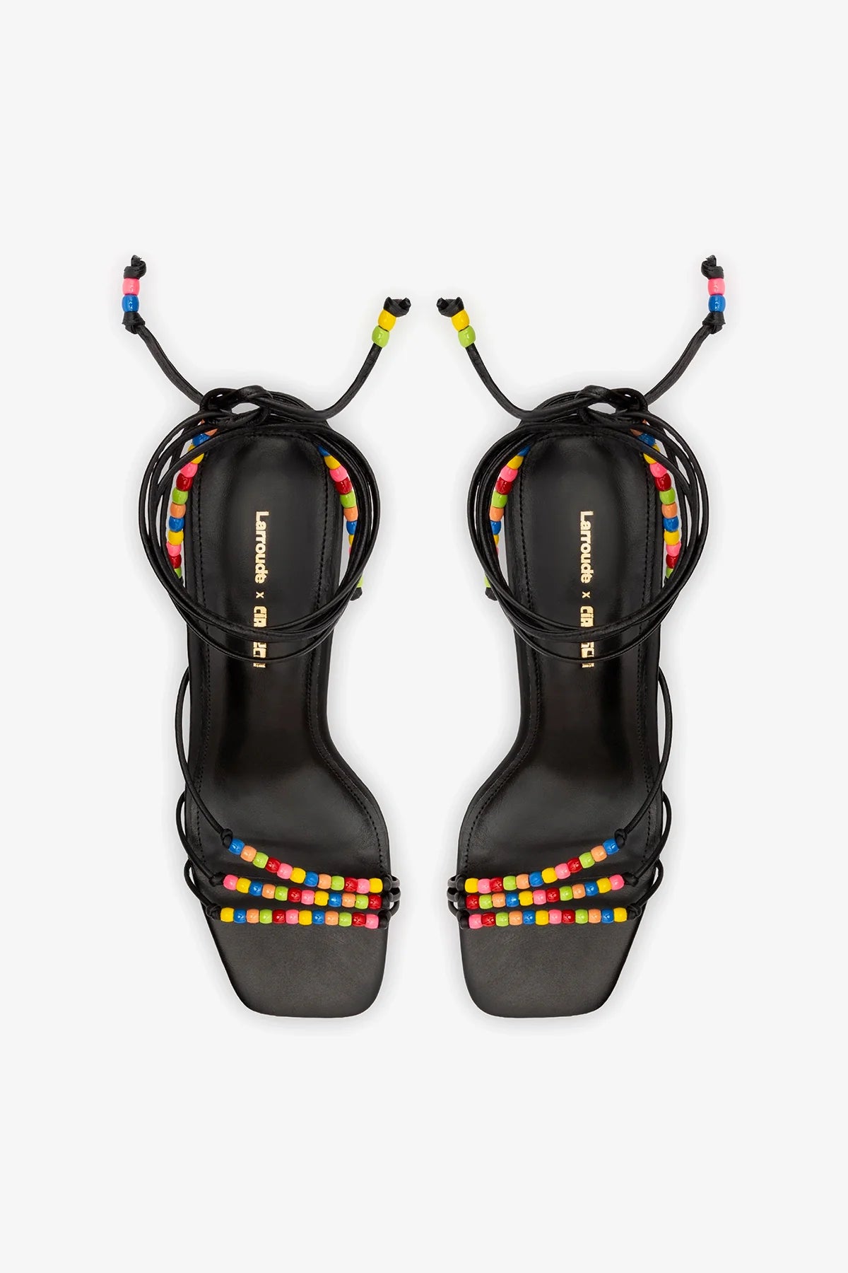 Larroudé x Ciao Lucia: Eloisa Sandal Black Leather