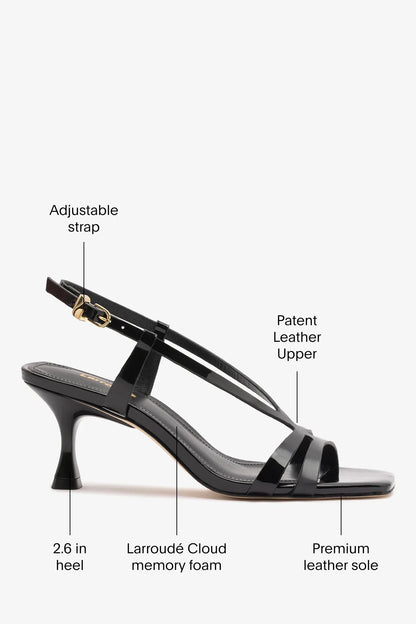 Daphne Sandal Black Patent Leather