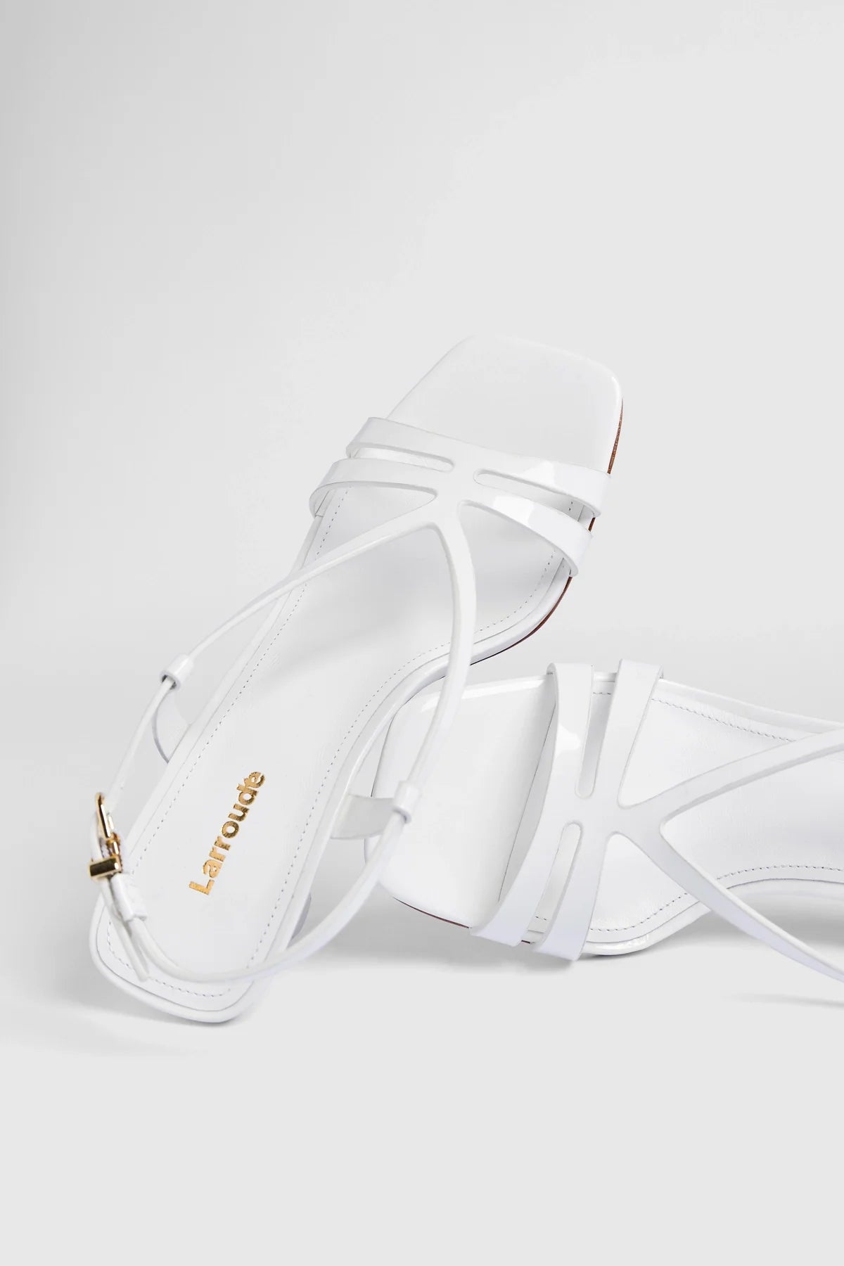 Daphne Sandal White Patent Leather