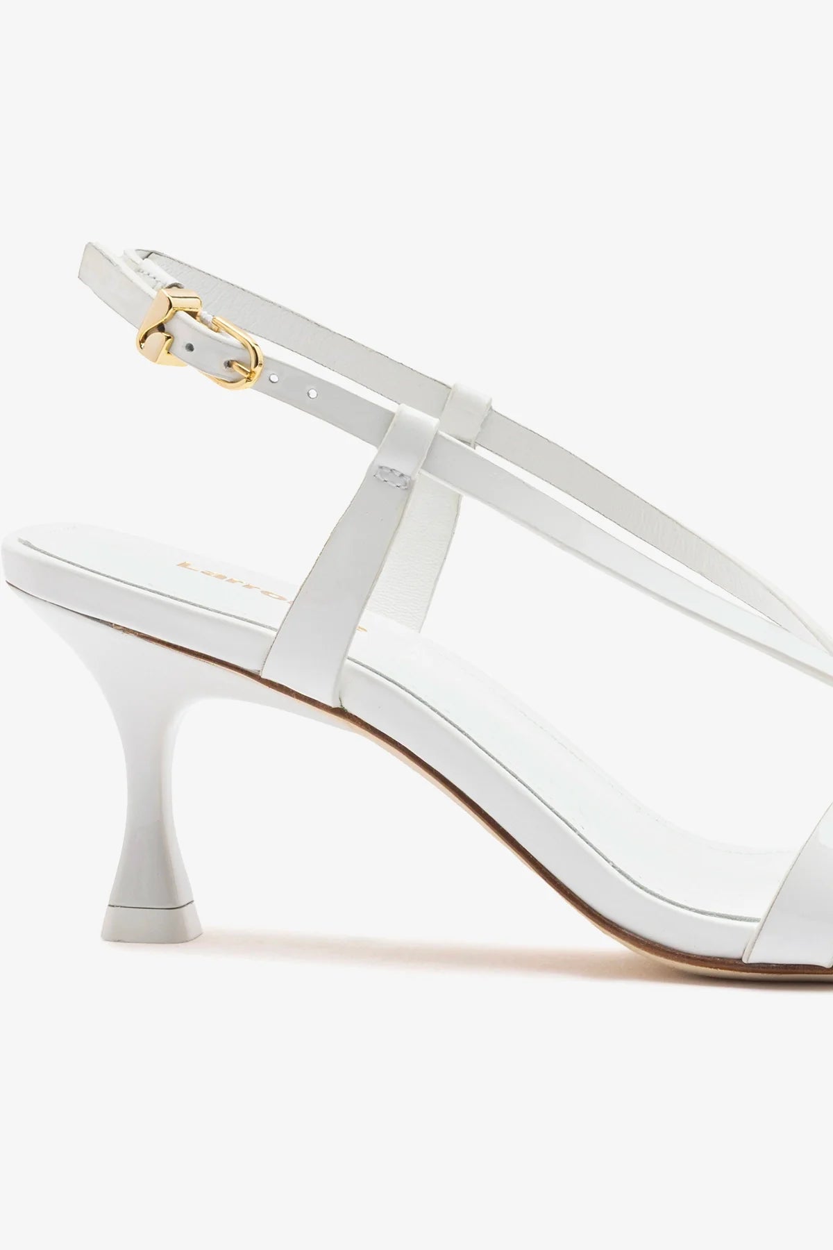 Daphne Sandal White Patent Leather
