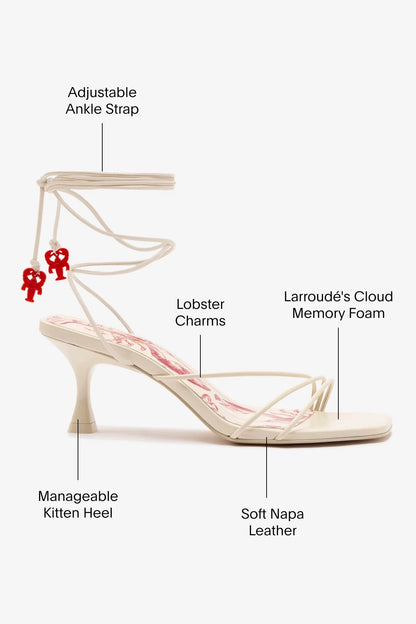 Nadia Sandal In Ivory Leather