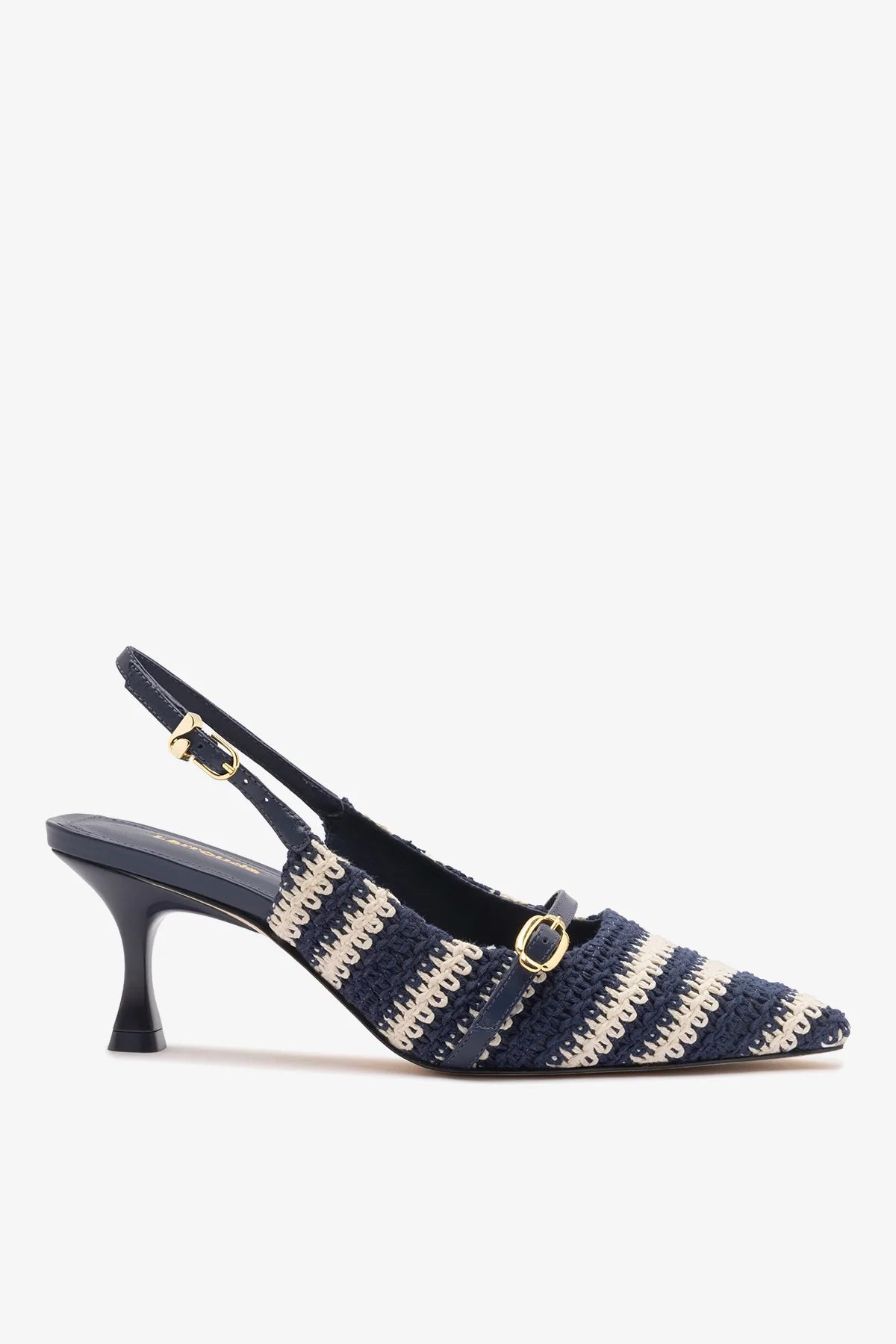 Ines Crochet Pump Striped Navy